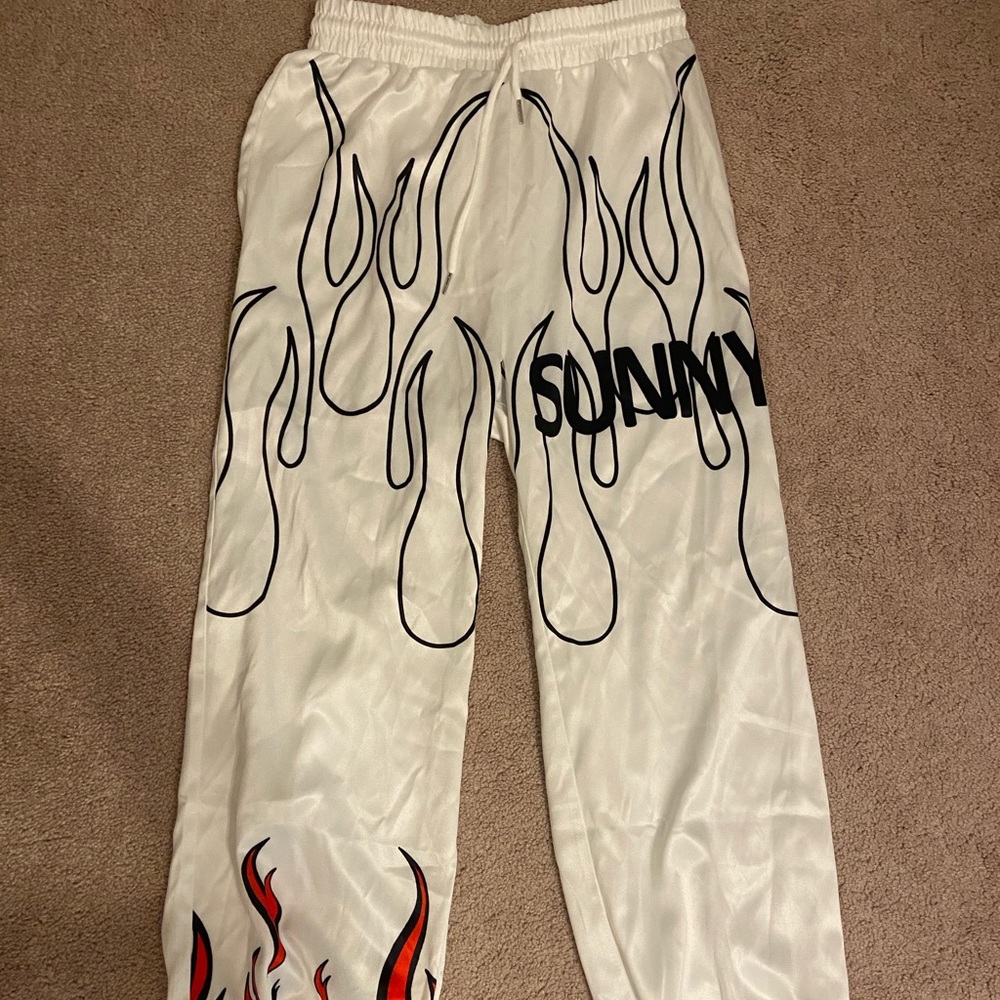 Shein joggers w/ fire flame detail